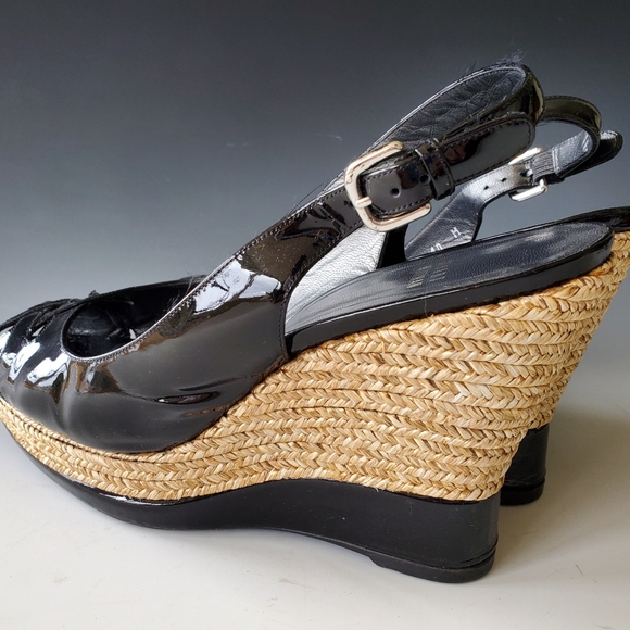 STUART WEITZMAN Patent Leather Colorblock Pattern Espadrilles - Picture 4 of 4